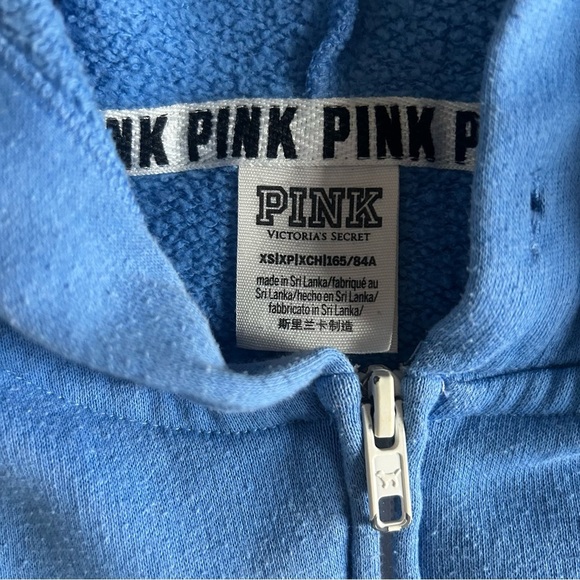 Victoria's Secret PINK Blue and White Zip-Up Womens XS Jacket - Picture 2 of 6
